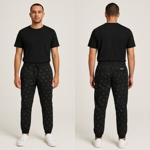 Southpole Men’s Black Graphic Jogger Pants – Size XL